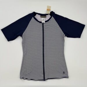 Tommy Bahama Women's Short Sleeve Rash Guard Zipper Size Small NWT
